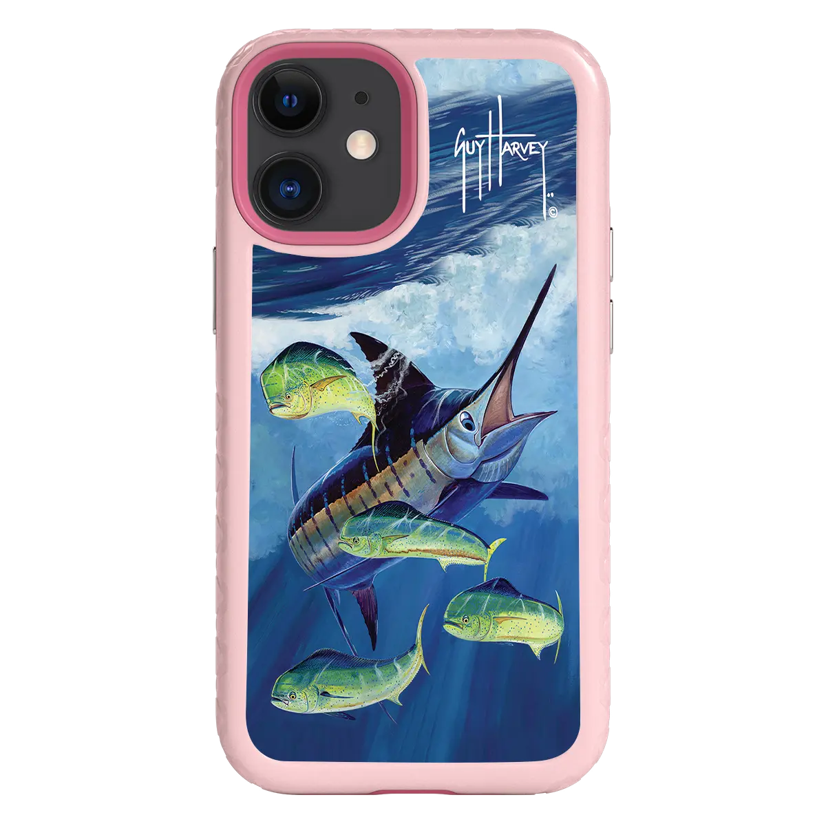 Guy Harvey Fortitude Series for Apple iPhone 12 Mini - Four Play - Custom Case - PinkMagnolia - cellhelmet