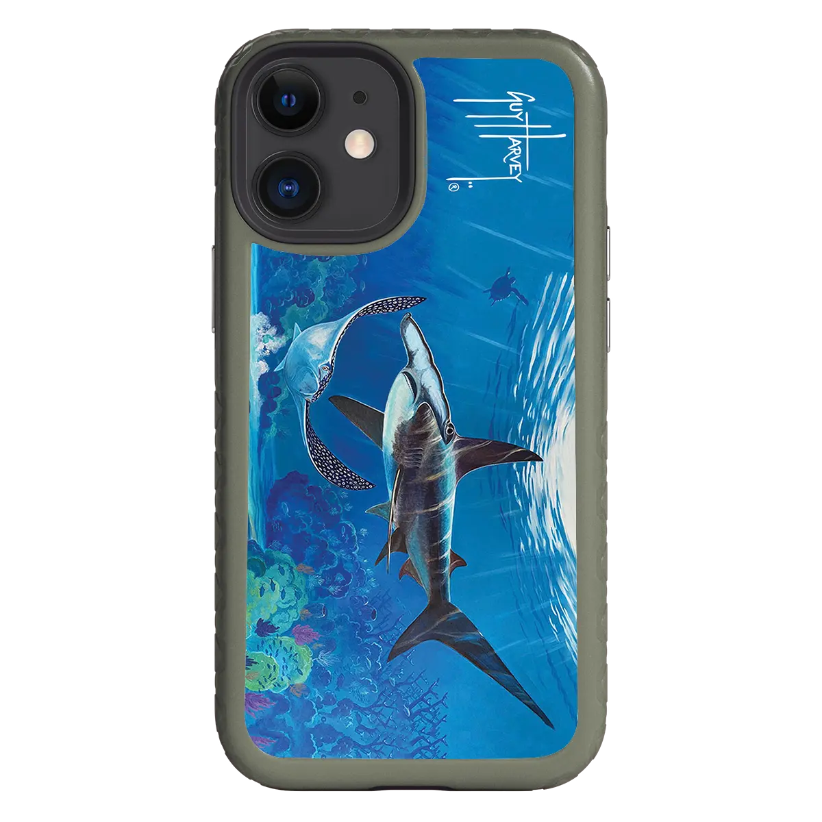 Guy Harvey Fortitude Series for Apple iPhone 12 Mini - Hammer Down - Custom Case - OliveDrabGreen - cellhelmet