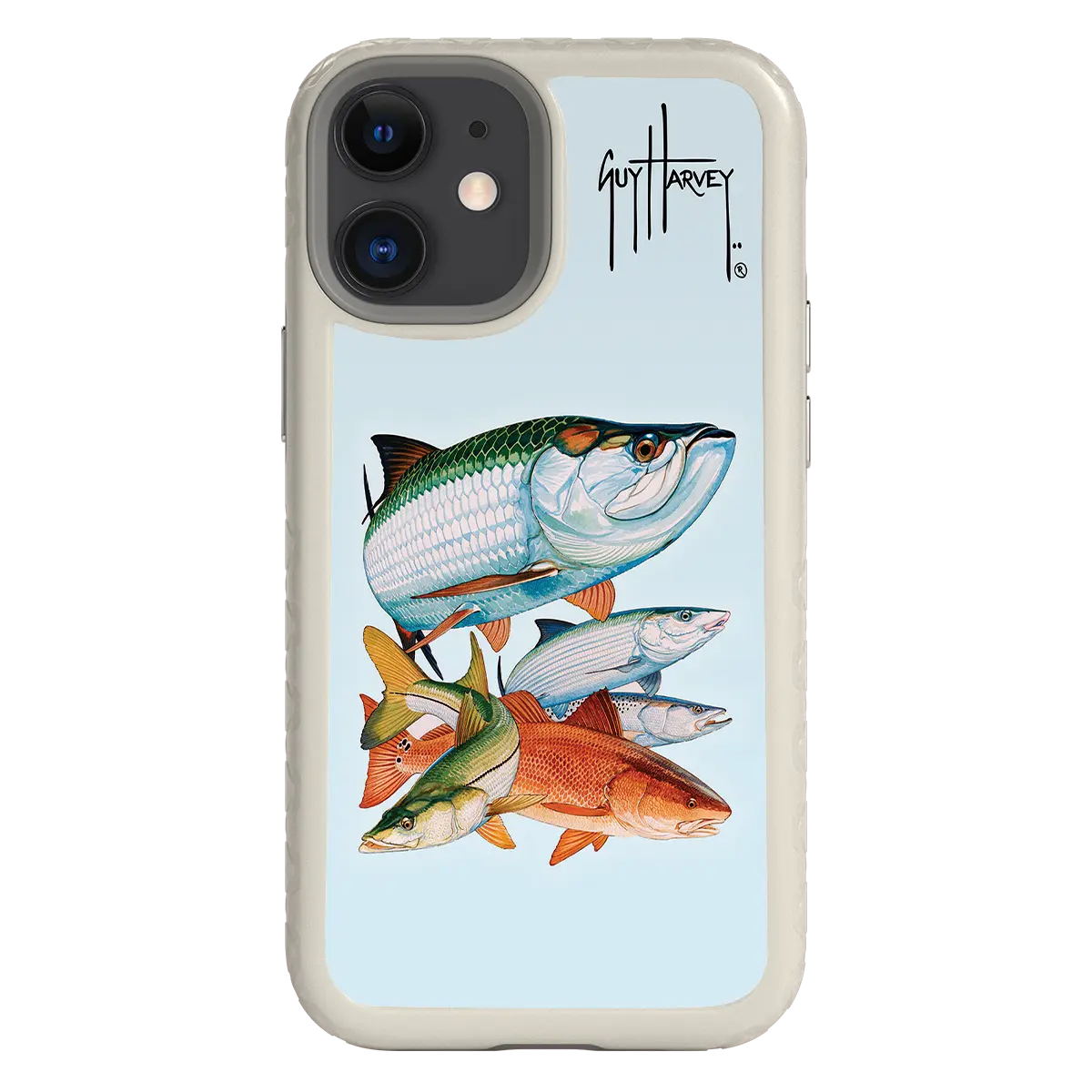 Guy Harvey Fortitude Series for Apple iPhone 12 Mini - Inshore Collage - Custom Case - Gray - cellhelmet