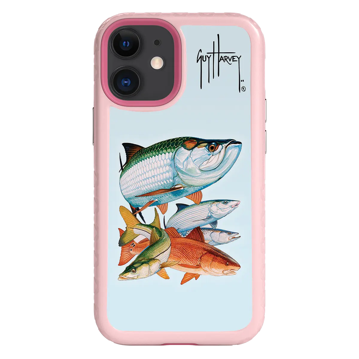 Guy Harvey Fortitude Series for Apple iPhone 12 Mini - Inshore Collage - Custom Case - PinkMagnolia - cellhelmet