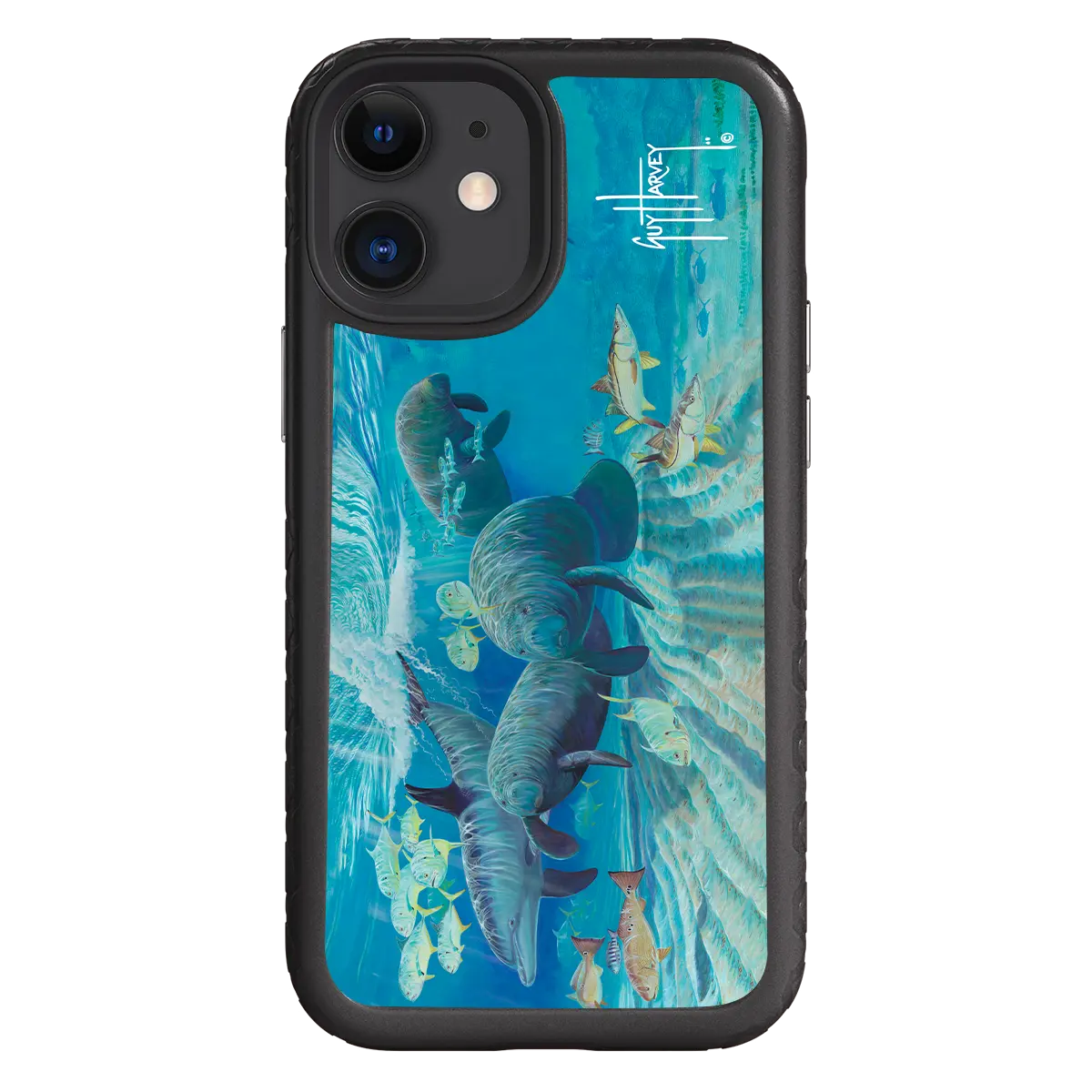 Guy Harvey Fortitude Series for Apple iPhone 12 Mini - Manatee Pass - Custom Case - OnyxBlack - cellhelmet