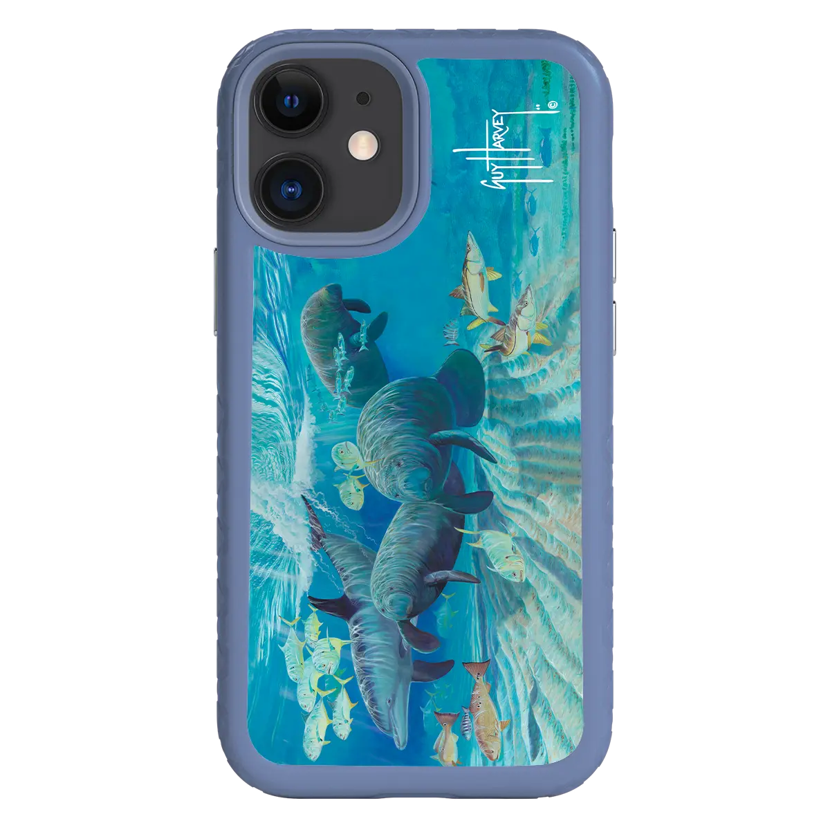 Guy Harvey Fortitude Series for Apple iPhone 12 Mini - Manatee Pass - Custom Case - SlateBlue - cellhelmet