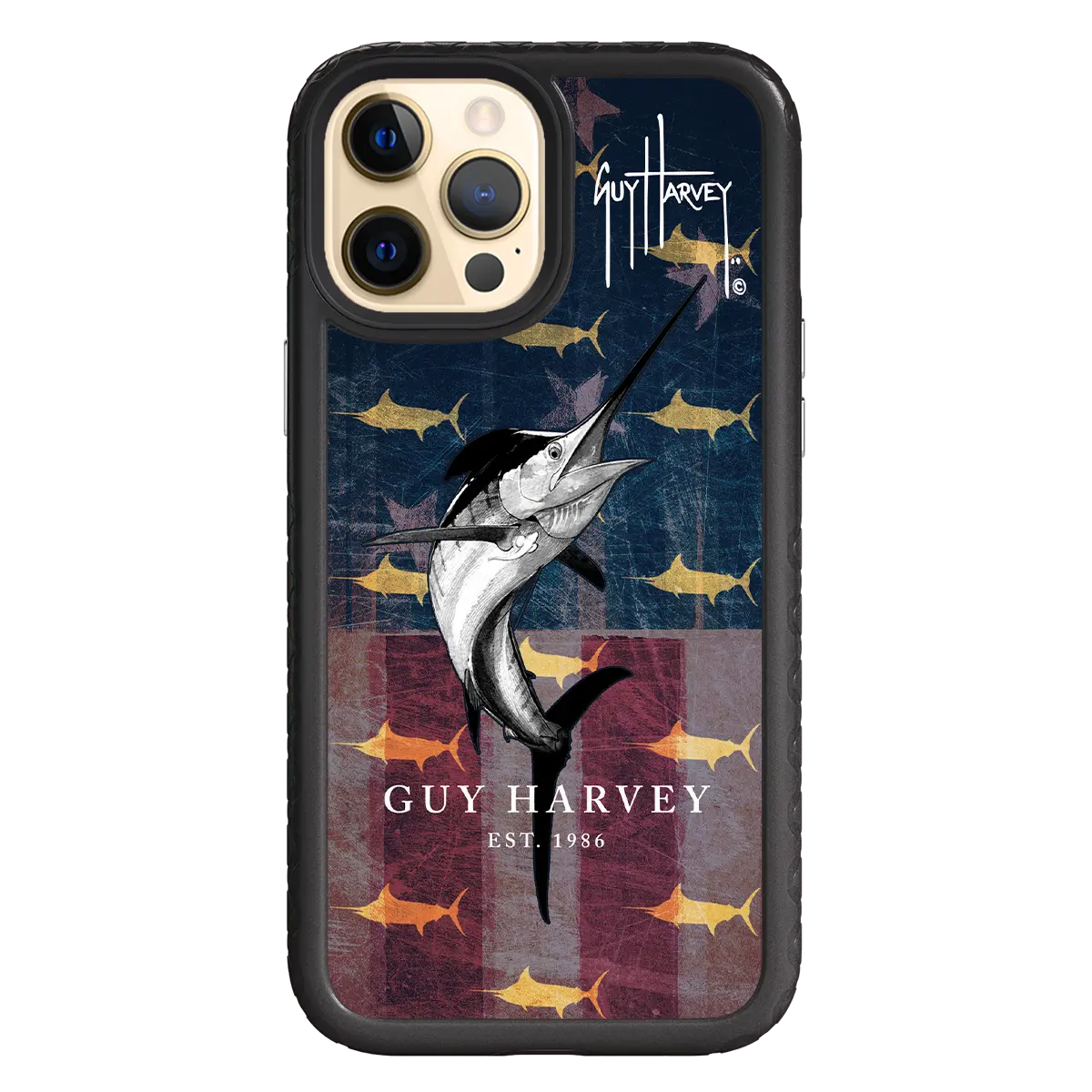 Guy Harvey Fortitude Series for Apple iPhone 12 Pro Max - American Marlin - Custom Case - OnyxBlack - cellhelmet
