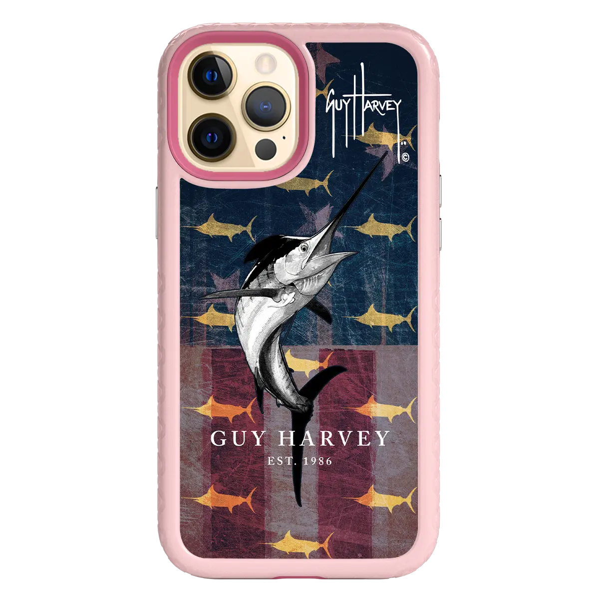 Guy Harvey Fortitude Series for Apple iPhone 12 Pro Max - American Marlin - Custom Case - PinkMagnolia - cellhelmet