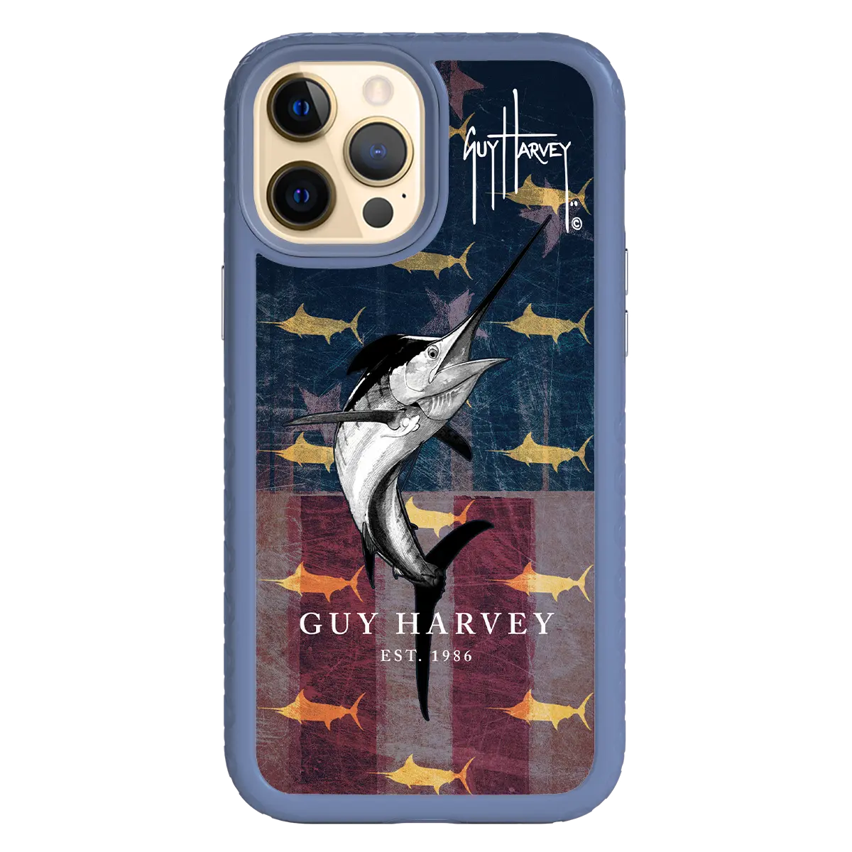 Guy Harvey Fortitude Series for Apple iPhone 12 Pro Max - American Marlin - Custom Case - SlateBlue - cellhelmet