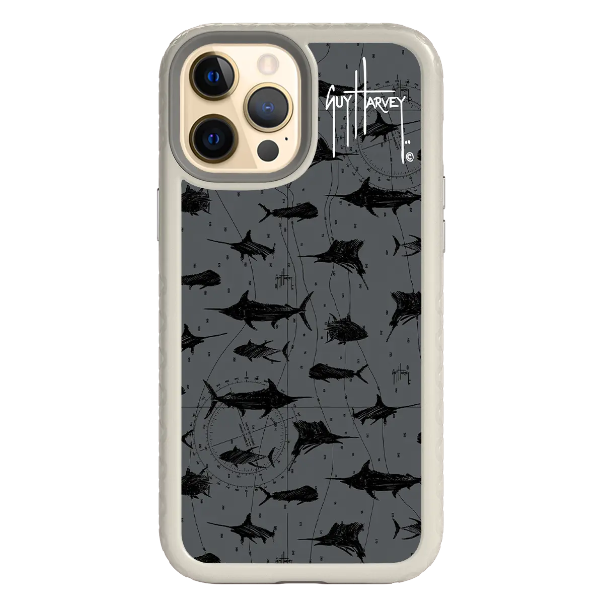 Guy Harvey Fortitude Series for Apple iPhone 12 Pro Max - Black Scribbler - Custom Case - Gray - cellhelmet