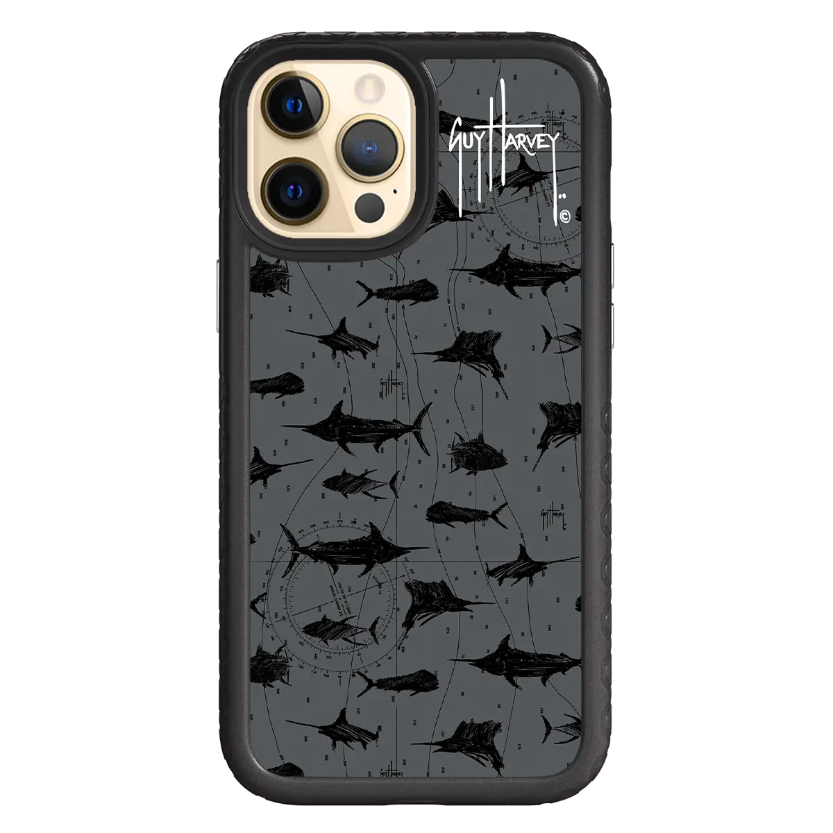 Guy Harvey Fortitude Series for Apple iPhone 12 Pro Max - Black Scribbler - Custom Case - OnyxBlack - cellhelmet