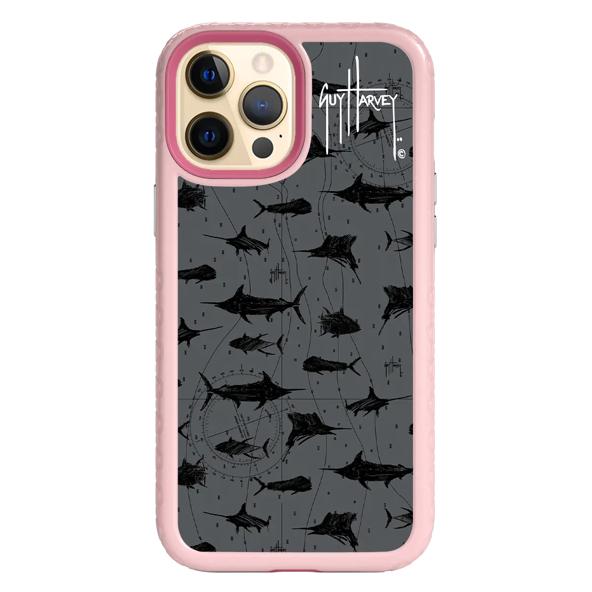 Guy Harvey Fortitude Series for Apple iPhone 12 Pro Max - Black Scribbler - Custom Case - PinkMagnolia - cellhelmet