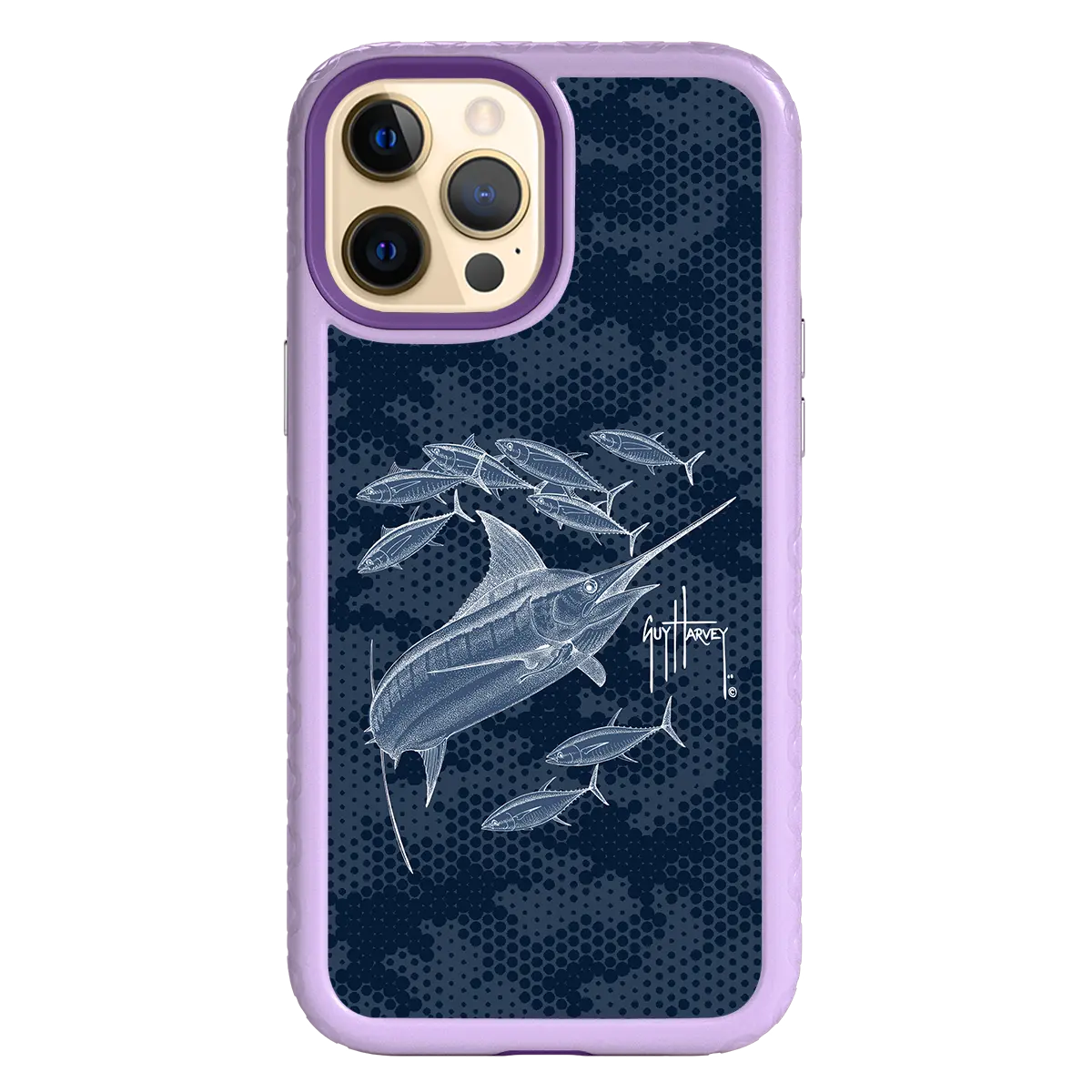 Guy Harvey Fortitude Series for Apple iPhone 12 Pro Max - Blue Camo - Custom Case - LilacBlossom - cellhelmet