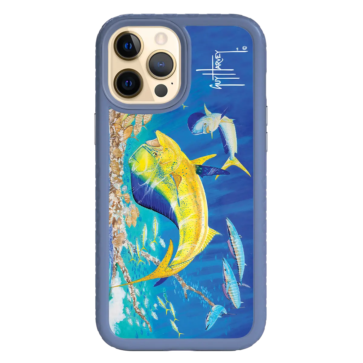 Guy Harvey Fortitude Series for Apple iPhone 12 Pro Max - Dolphin Oasis - Custom Case - SlateBlue - cellhelmet