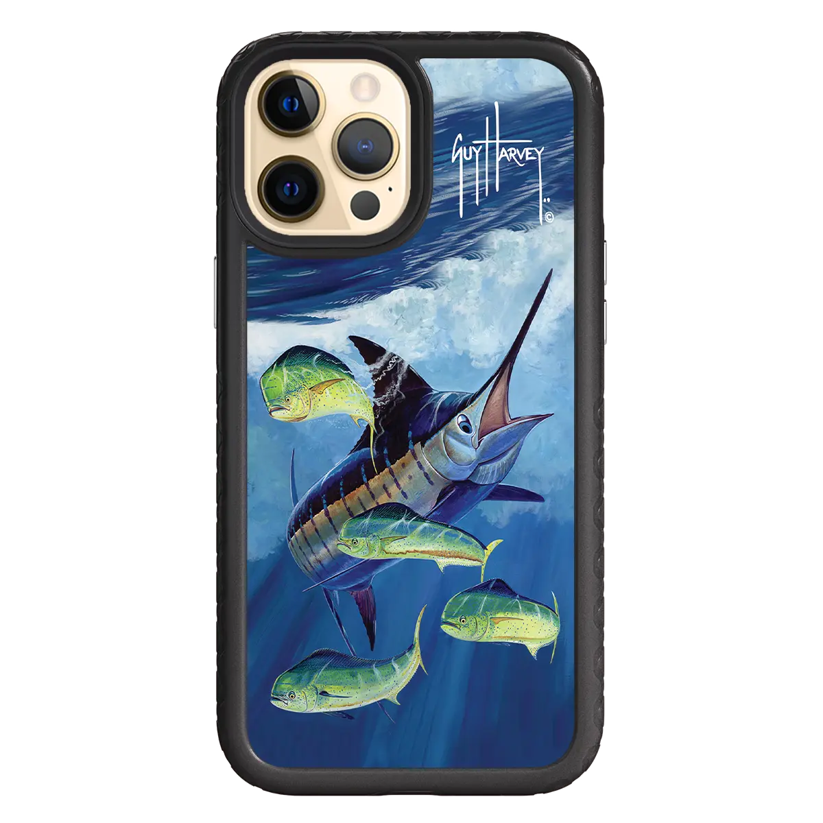 Guy Harvey Fortitude Series for Apple iPhone 12 Pro Max - Four Play - Custom Case - OnyxBlack - cellhelmet