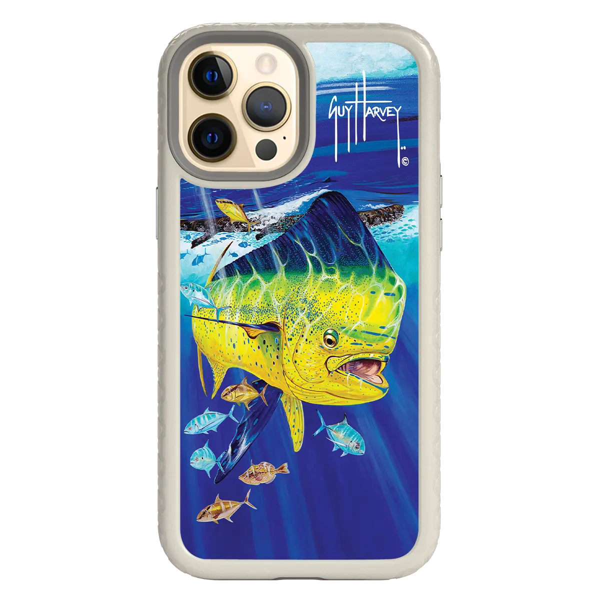 Guy Harvey Fortitude Series for Apple iPhone 12 Pro Max - Golden Prize - Custom Case - Gray - cellhelmet