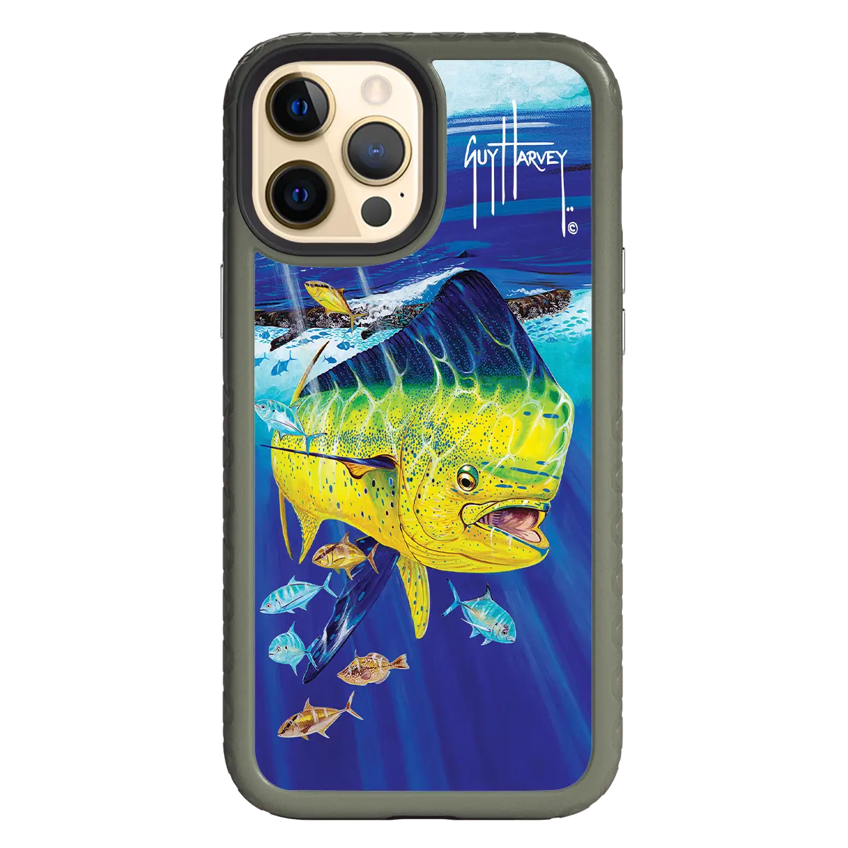 Guy Harvey Fortitude Series for Apple iPhone 12 Pro Max - Golden Prize - Custom Case - OliveDrabGreen - cellhelmet