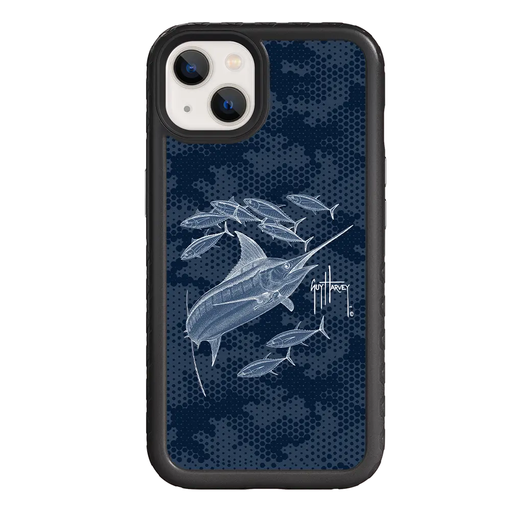 Guy Harvey Fortitude Series for Apple iPhone 13 - Blue Camo - Custom Case - OliveDrabGreen - cellhelmet