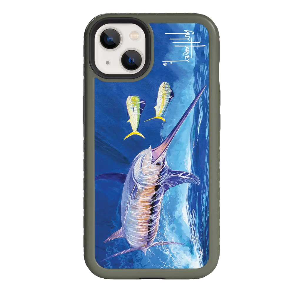 Guy Harvey Fortitude Series for Apple iPhone 13 - Bullseye Sword - Custom Case - OliveDrabGreen - cellhelmet