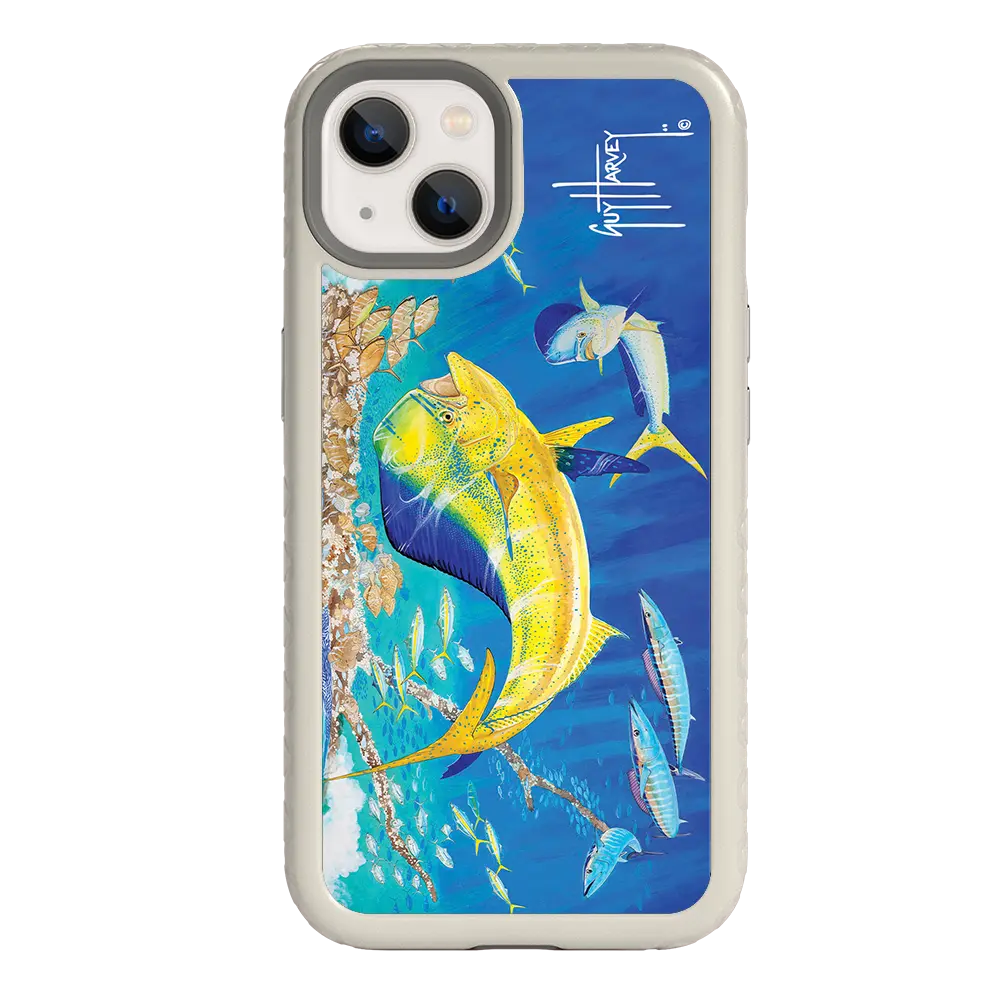 Guy Harvey Fortitude Series for Apple iPhone 13 - Dolphin Oasis - Custom Case - Gray - cellhelmet