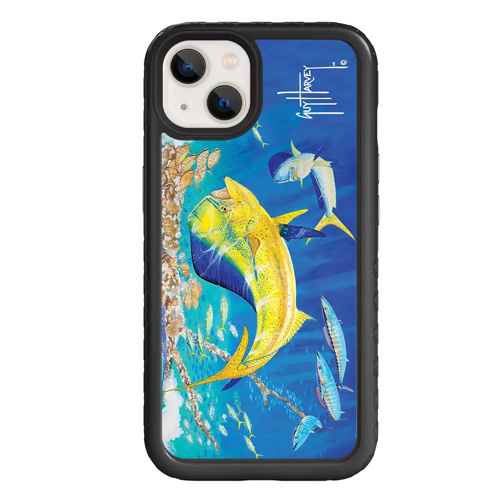Guy Harvey Fortitude Series for Apple iPhone 13 - Dolphin Oasis - Custom Case - OnyxBlack - cellhelmet
