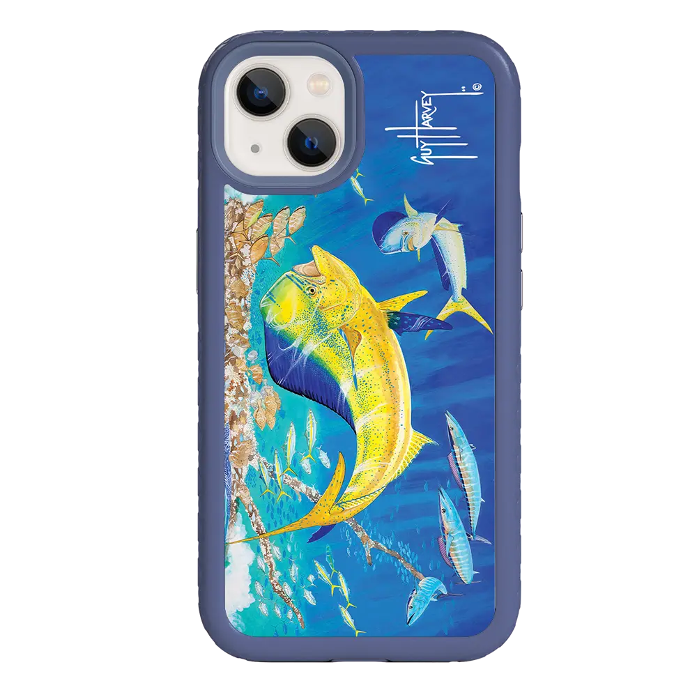Guy Harvey Fortitude Series for Apple iPhone 13 - Dolphin Oasis - Custom Case - SlateBlue - cellhelmet
