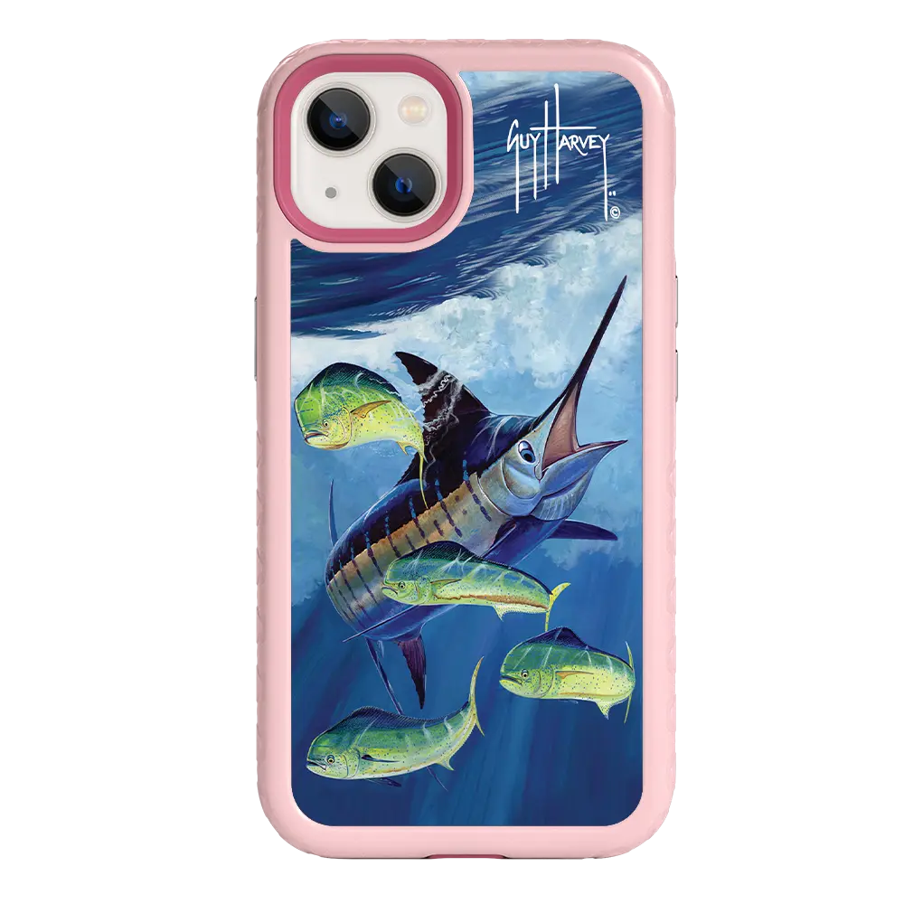Guy Harvey Fortitude Series for Apple iPhone 13 - Four Play - Custom Case - PinkMagnolia - cellhelmet