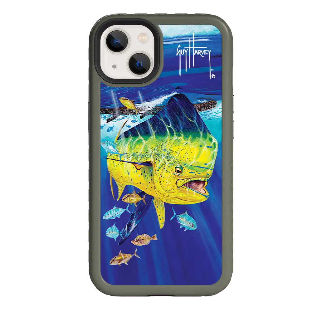 Guy Harvey Fortitude Series for Apple iPhone 13 - Golden Prize - Custom Case - OliveDrabGreen - cellhelmet