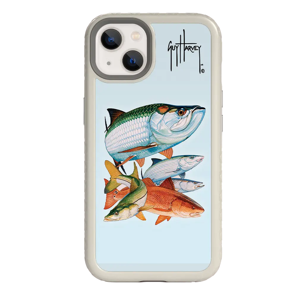 Guy Harvey Fortitude Series for Apple iPhone 13 - Inshore Collage - Custom Case - Gray - cellhelmet