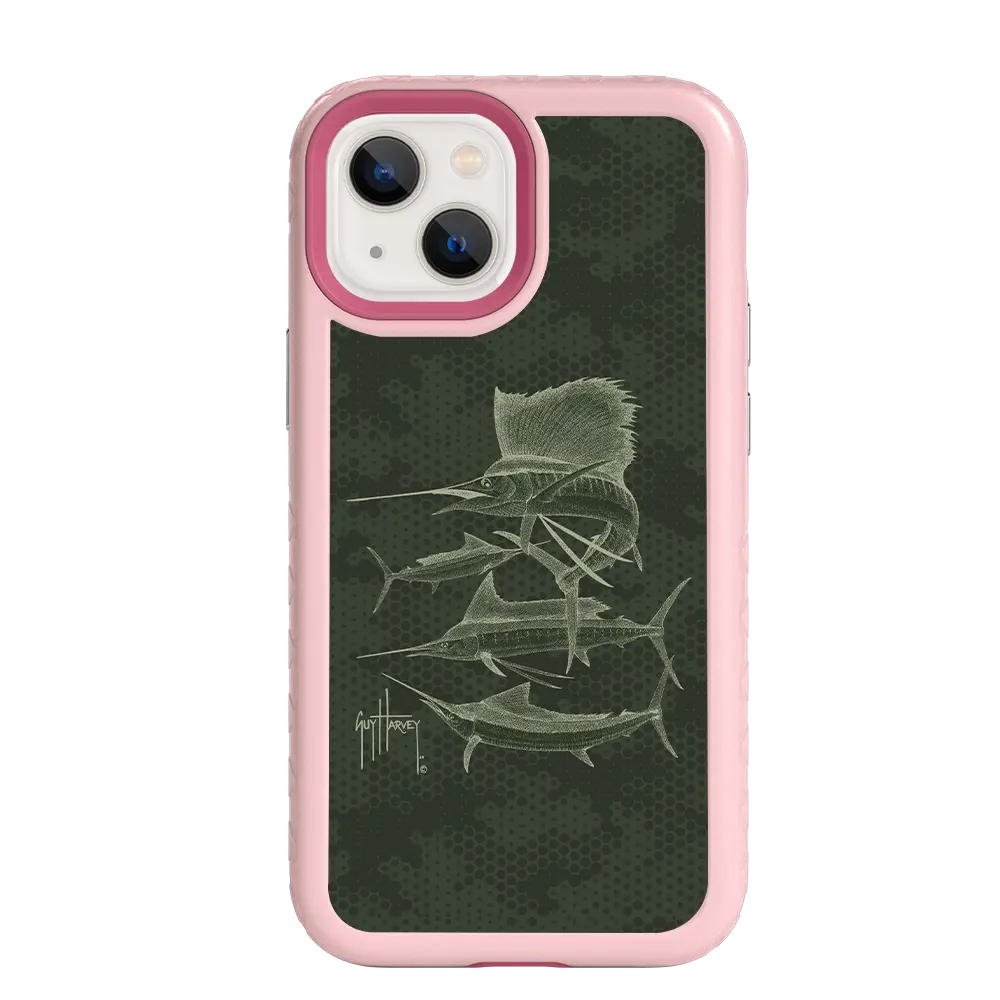 Guy Harvey Fortitude Series for Apple iPhone 13 Mini - Green Camo - Custom Case - PinkMagnolia - cellhelmet