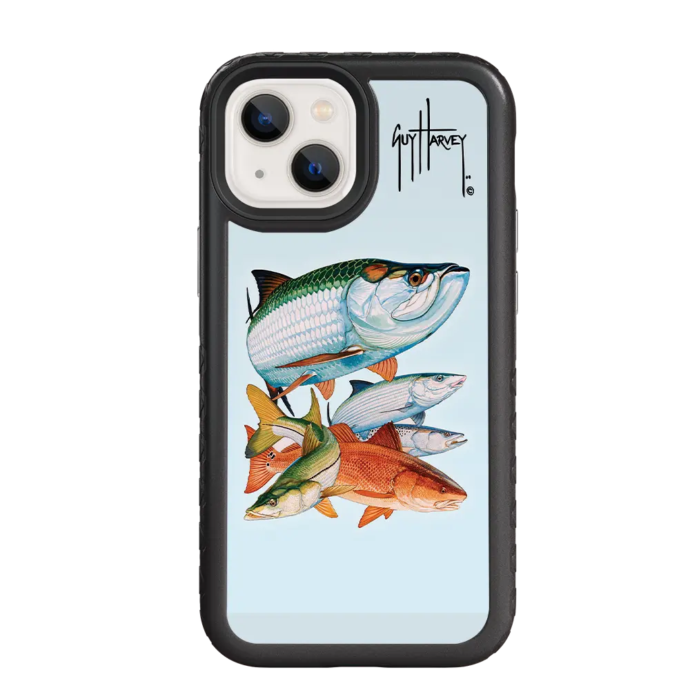 Guy Harvey Fortitude Series for Apple iPhone 13 Mini - Inshore Collage - Custom Case - OnyxBlack - cellhelmet