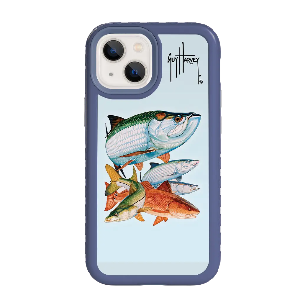 Guy Harvey Fortitude Series for Apple iPhone 13 Mini - Inshore Collage - Custom Case - SlateBlue - cellhelmet