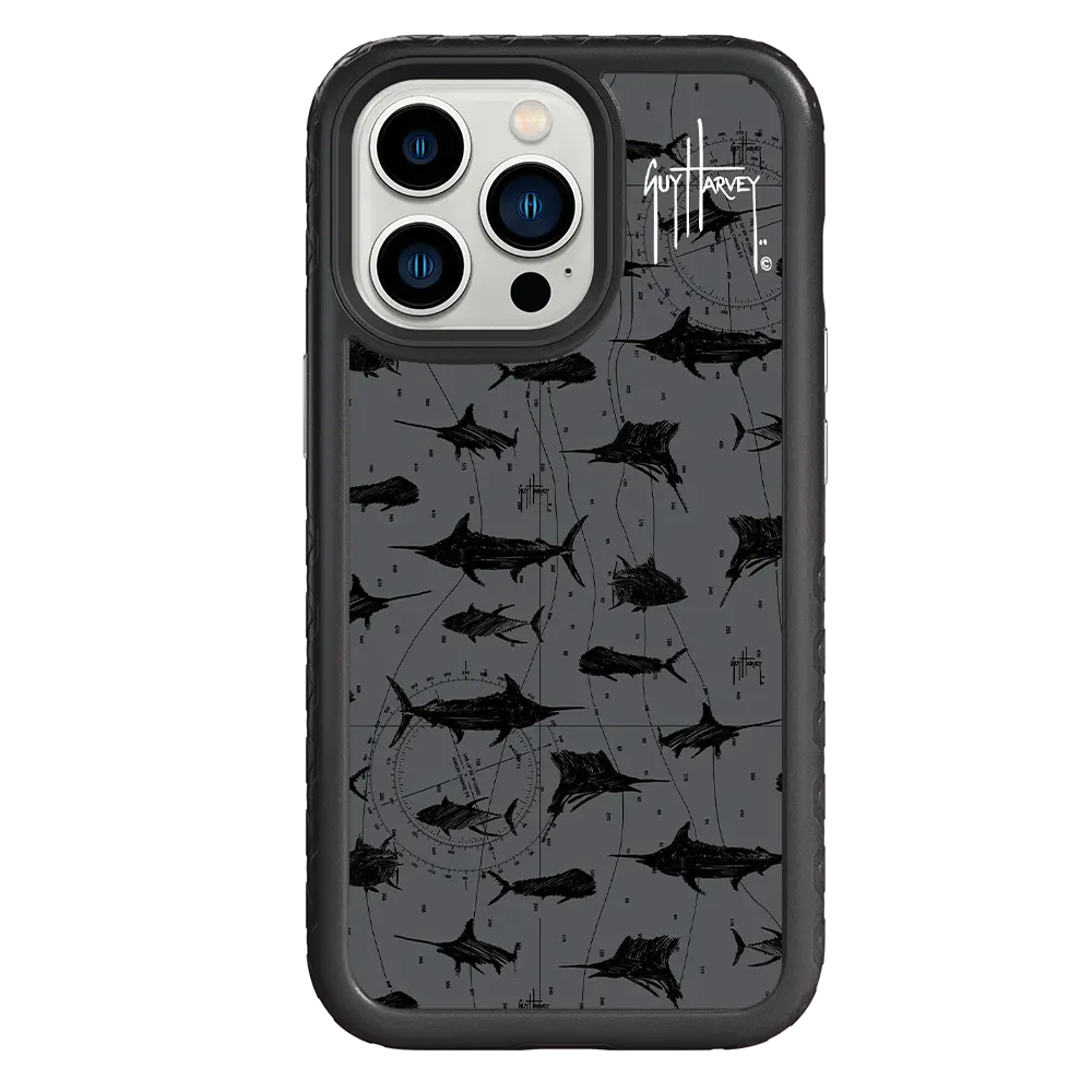 Guy Harvey Fortitude Series for Apple iPhone 13 Pro - Black Scribbler - Custom Case - OnyxBlack - cellhelmet