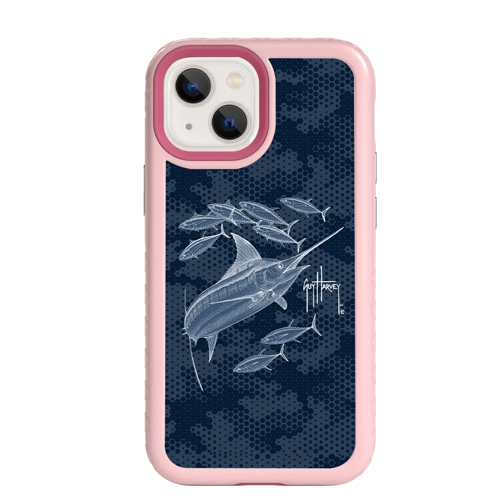 Guy Harvey Fortitude Series for Apple iPhone 13 Pro - Blue Camo - Custom Case - PinkMagnolia - cellhelmet