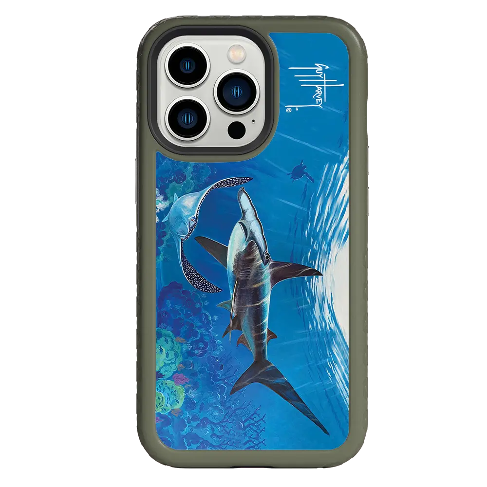 Guy Harvey Fortitude Series for Apple iPhone 13 Pro - Hammer Down - Custom Case - OliveDrabGreen - cellhelmet