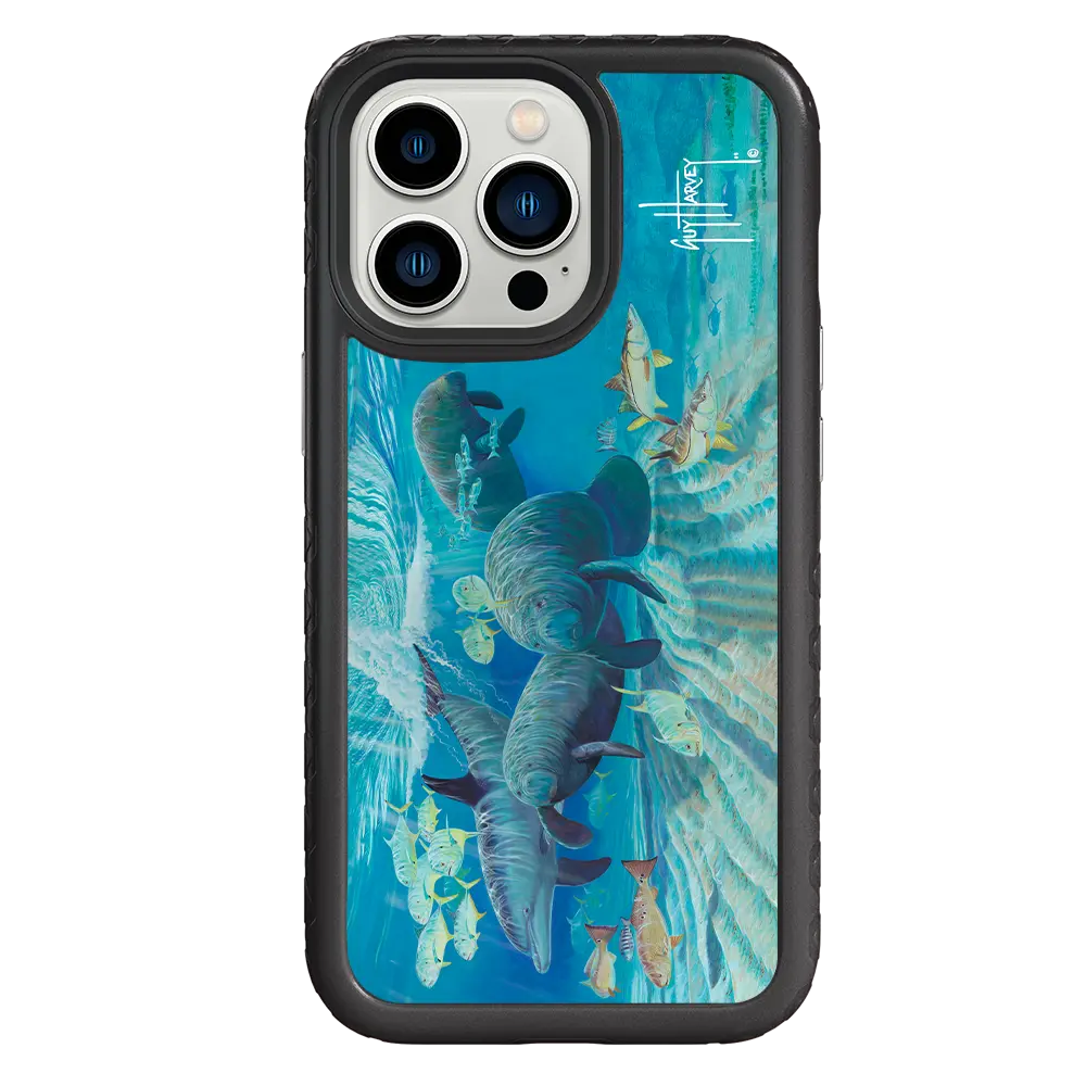 Guy Harvey Fortitude Series for Apple iPhone 13 Pro - Manatee Pass - Custom Case - OnyxBlack - cellhelmet