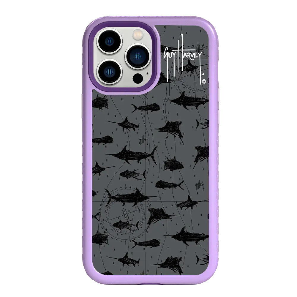 Guy Harvey Fortitude Series for Apple iPhone 13 Pro Max - Black Scribbler - Custom Case - LilacBlossom - cellhelmet