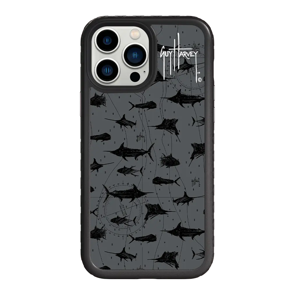 Guy Harvey Fortitude Series for Apple iPhone 13 Pro Max - Black Scribbler - Custom Case - OnyxBlack - cellhelmet