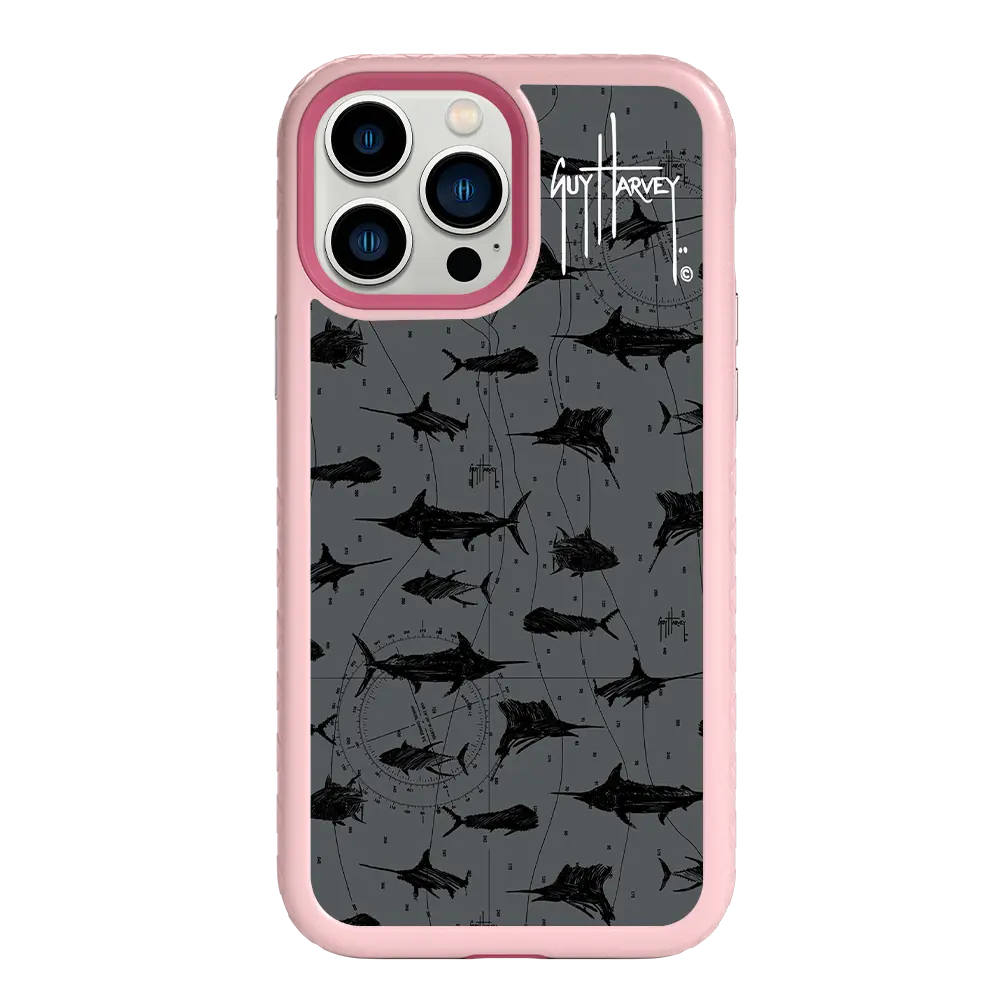 Guy Harvey Fortitude Series for Apple iPhone 13 Pro Max - Black Scribbler - Custom Case - PinkMagnolia - cellhelmet