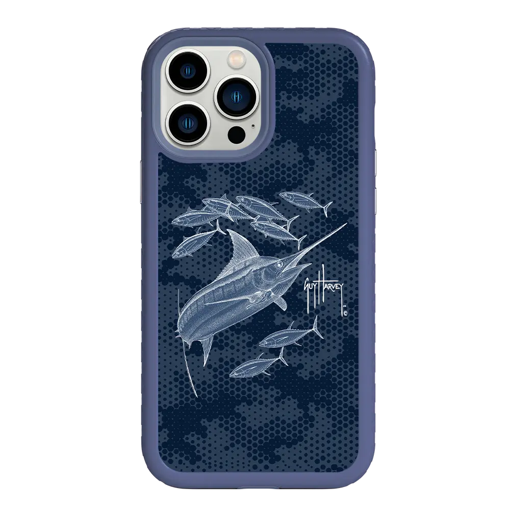 Guy Harvey Fortitude Series for Apple iPhone 13 Pro Max - Blue Camo - Custom Case - SlateBlue - cellhelmet