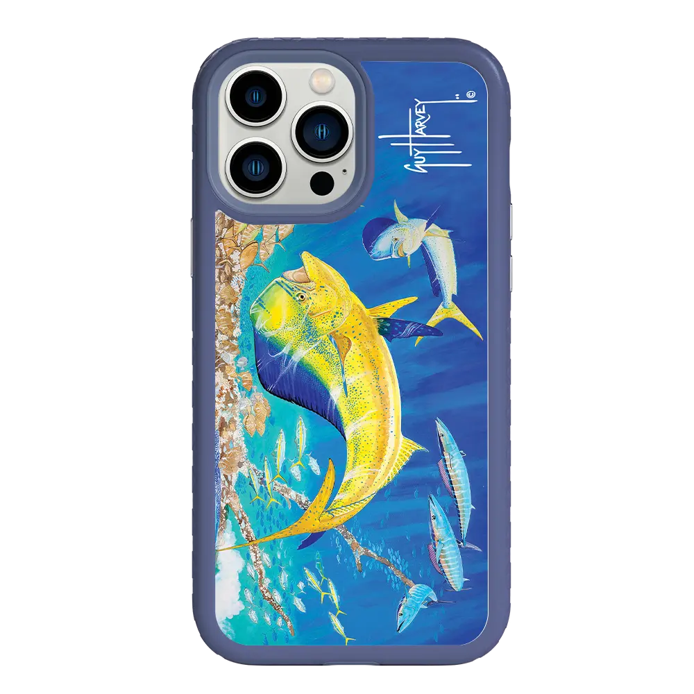 Guy Harvey Fortitude Series for Apple iPhone 13 Pro Max - Dolphin Oasis - Custom Case - SlateBlue - cellhelmet