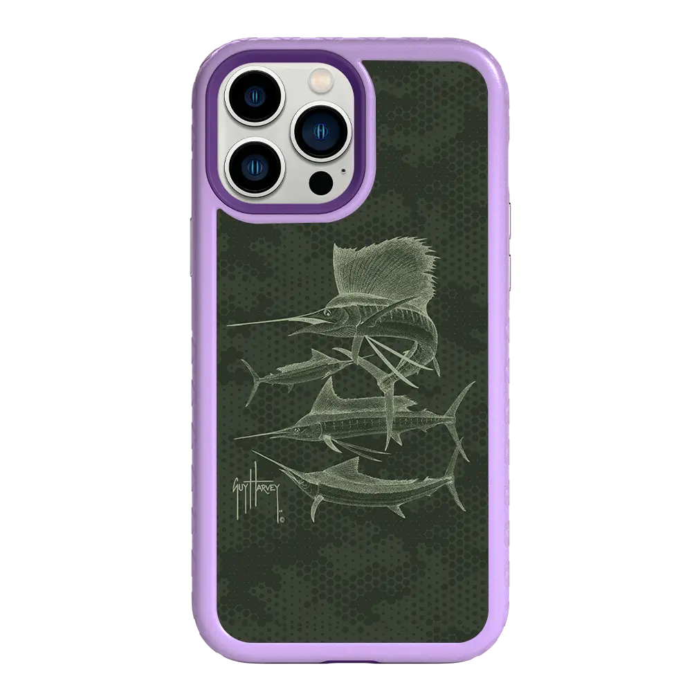 Guy Harvey Fortitude Series for Apple iPhone 13 Pro Max - Green Camo - Custom Case - LilacBlossom - cellhelmet