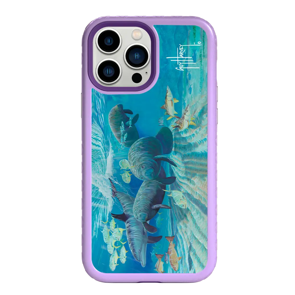 Guy Harvey Fortitude Series for Apple iPhone 13 Pro Max - Manatee Pass - Custom Case - LilacBlossom - cellhelmet