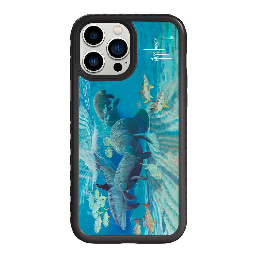 Guy Harvey Fortitude Series for Apple iPhone 13 Pro Max - Manatee Pass - Custom Case - OnyxBlack - cellhelmet