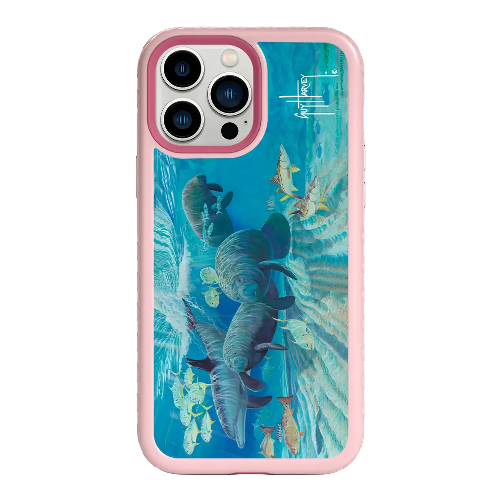 Guy Harvey Fortitude Series for Apple iPhone 13 Pro Max - Manatee Pass - Custom Case - PinkMagnolia - cellhelmet