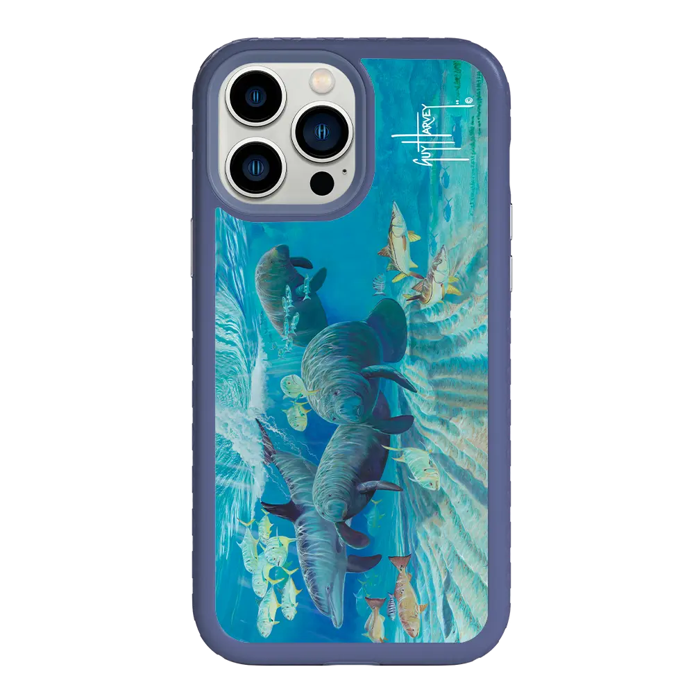 Guy Harvey Fortitude Series for Apple iPhone 13 Pro Max - Manatee Pass - Custom Case - SlateBlue - cellhelmet