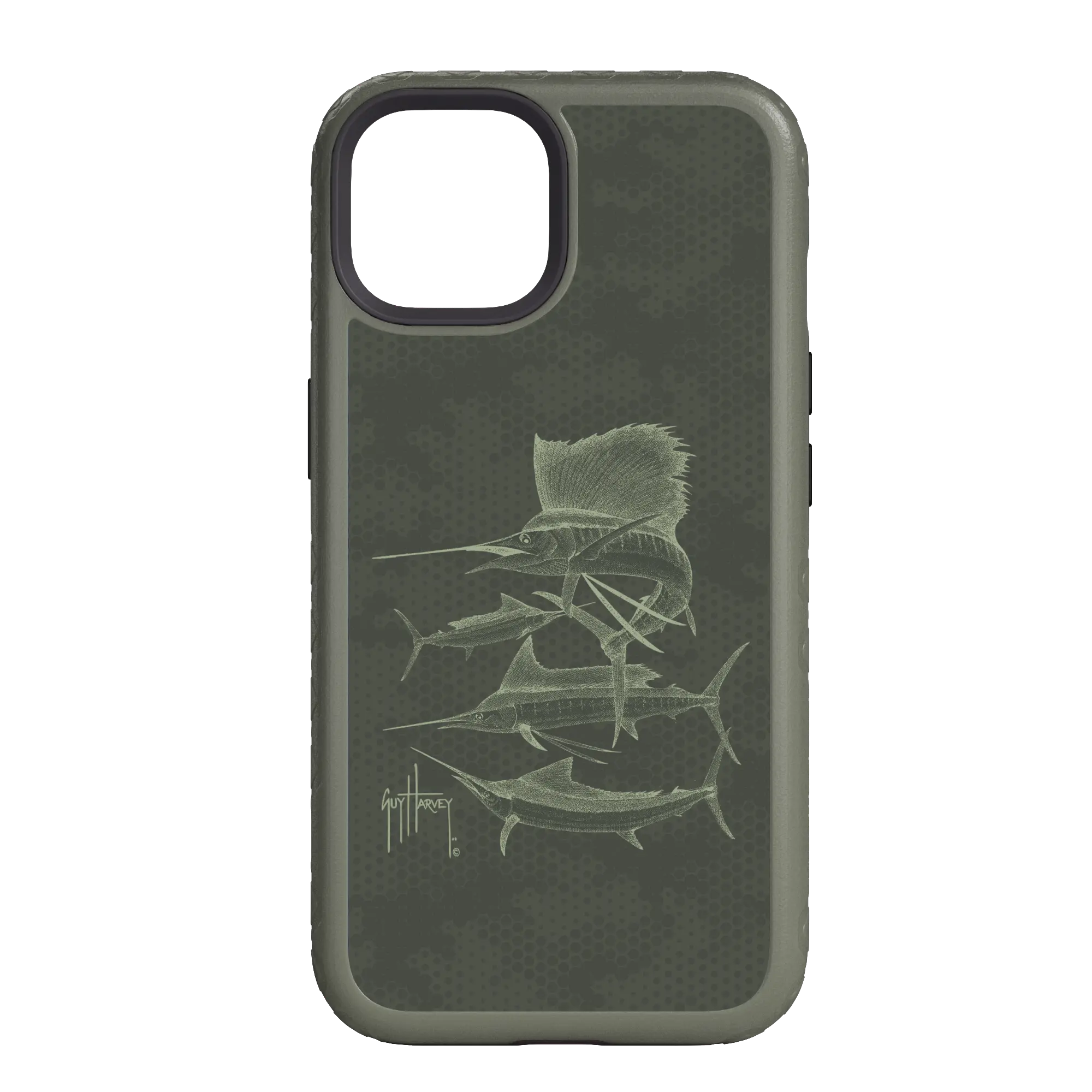 Guy Harvey Fortitude Series for Apple iPhone 14 - Hammer Down - Custom Case - OliveDrabGreen - cellhelmet