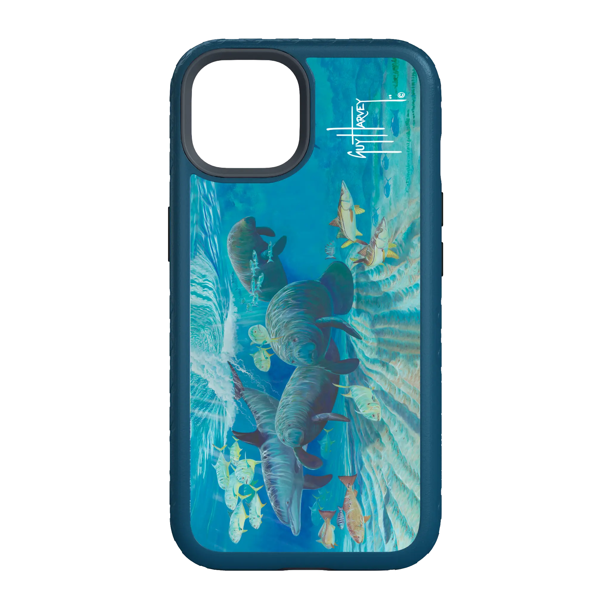 Guy Harvey Fortitude Series for Apple iPhone 14 - Manatee Pass - Custom Case - DeepSeaBlue - cellhelmet