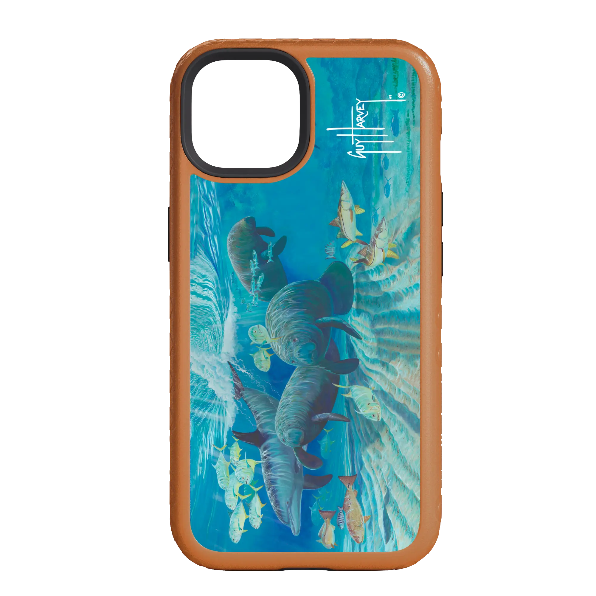 Guy Harvey Fortitude Series for Apple iPhone 14 - Manatee Pass - Custom Case - PumpkinSpice - cellhelmet