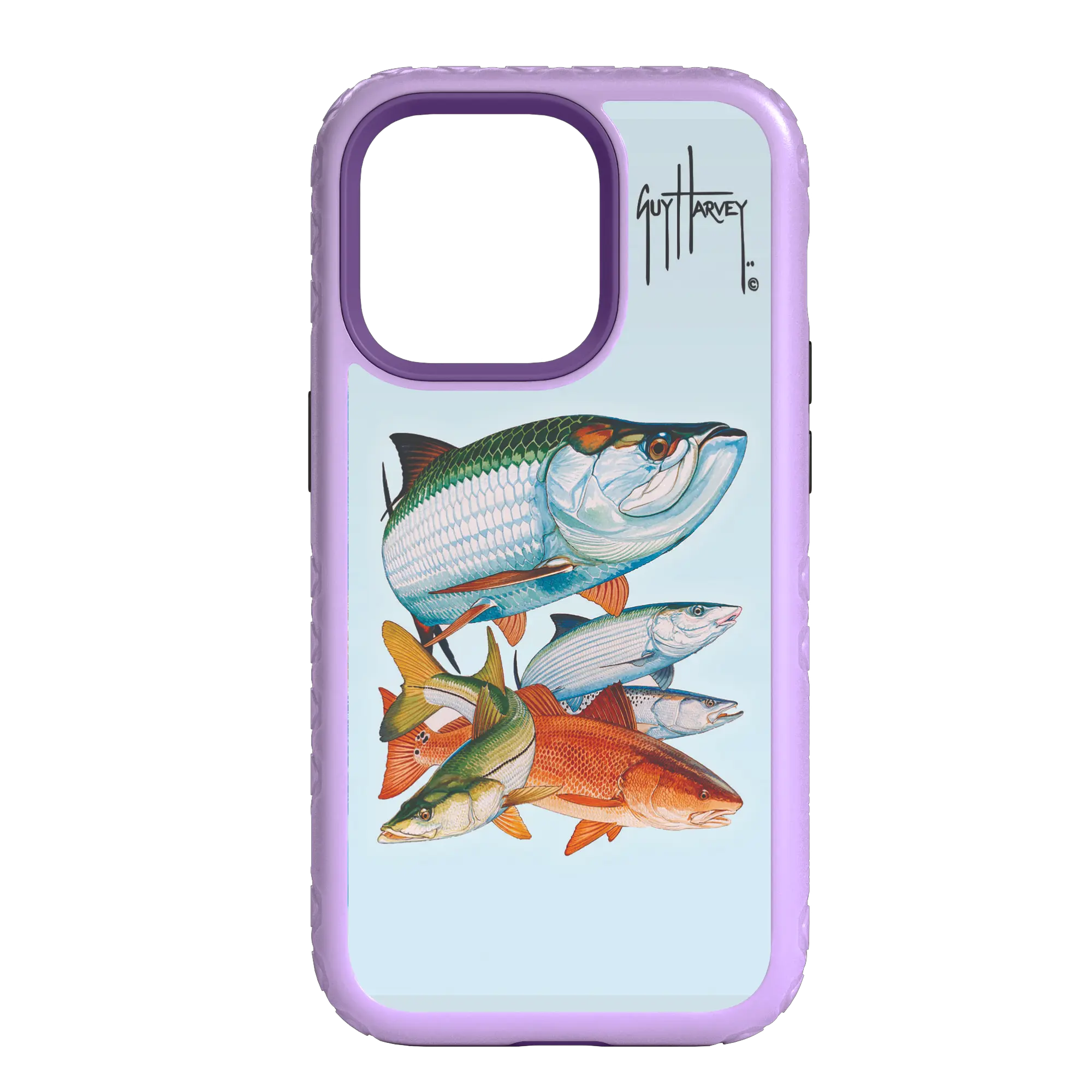 Guy Harvey Fortitude Series for Apple iPhone 14 Plus - Inshore Collage - Custom Case - LilacBlossomPurple - cellhelmet