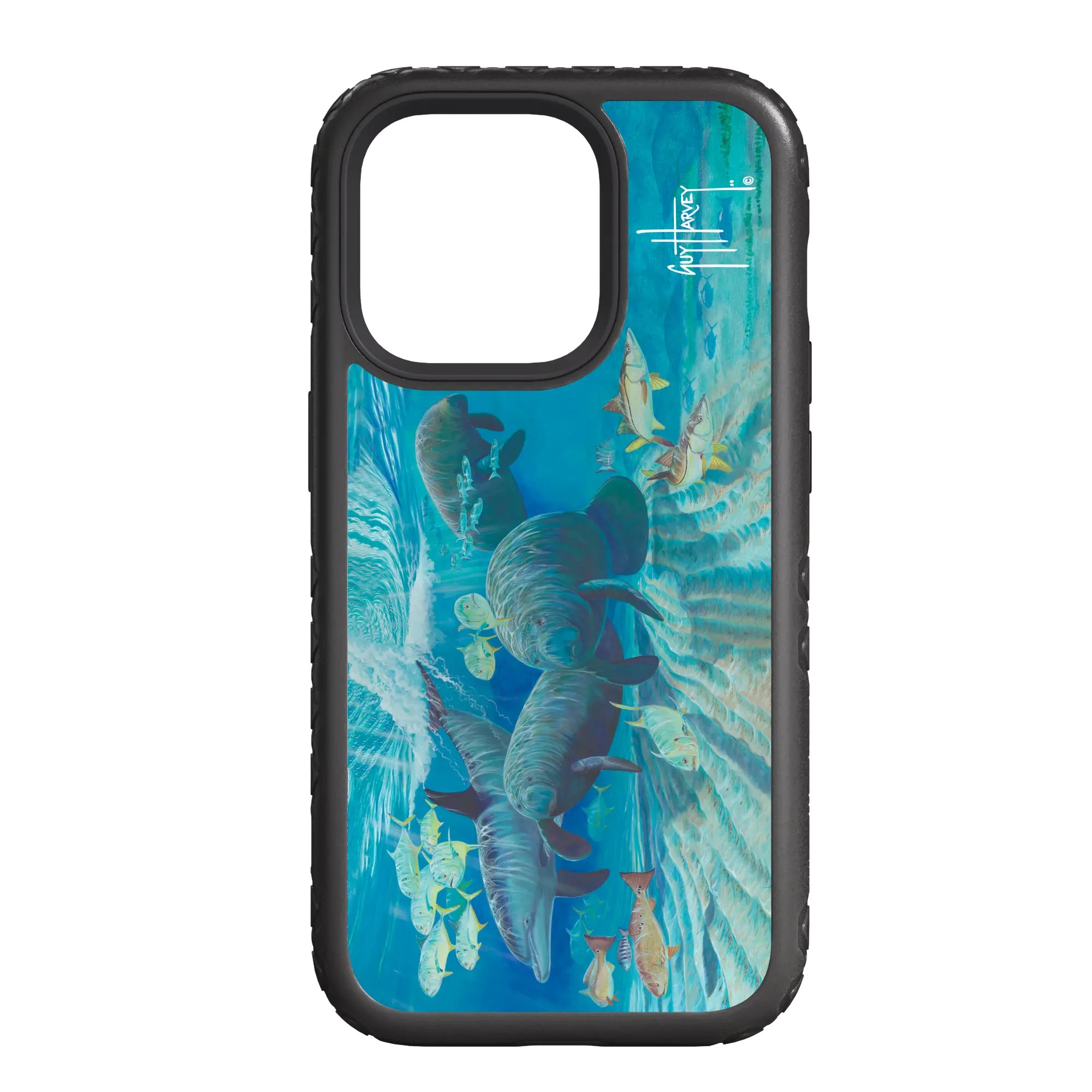 Guy Harvey Fortitude Series for Apple iPhone 14 Pro Max - Manatee Pass - Custom Case - OnyxBlack - cellhelmet