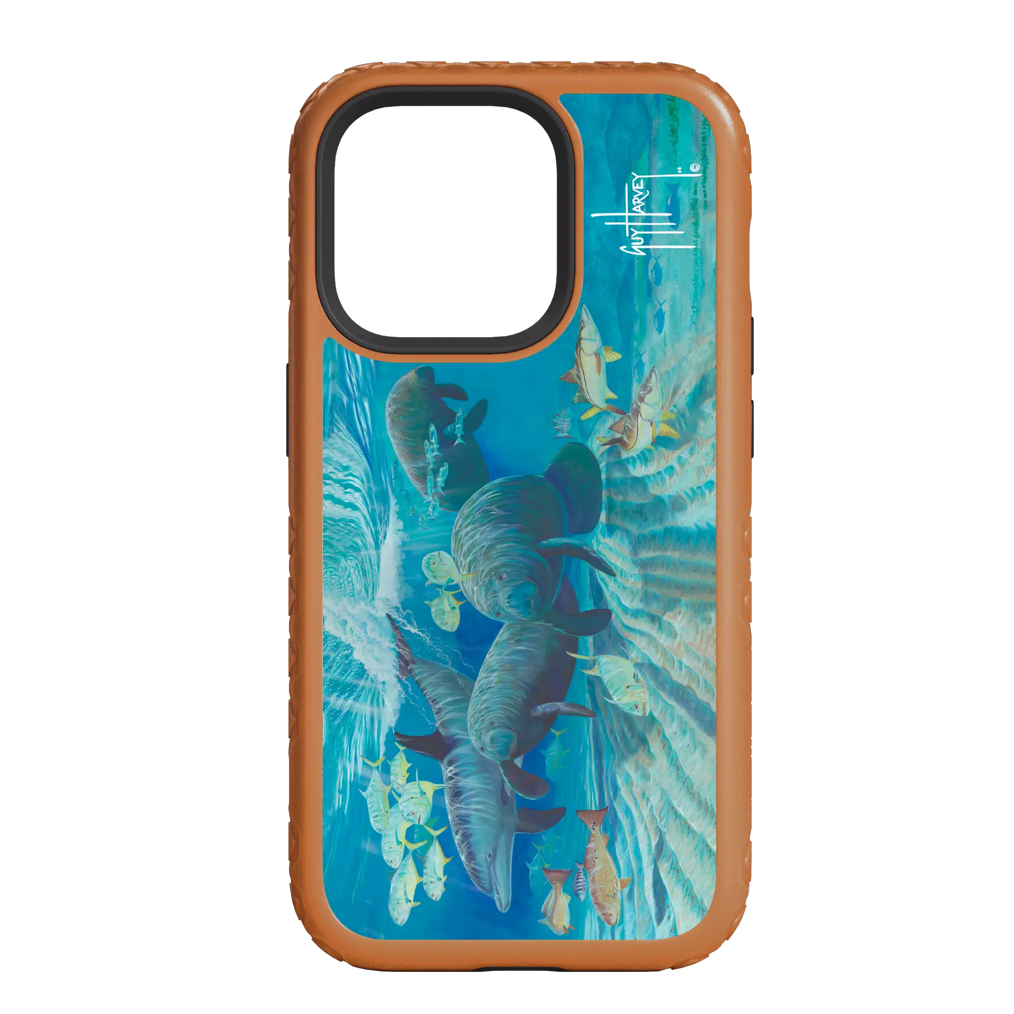 Guy Harvey Fortitude Series for Apple iPhone 14 Pro Max - Manatee Pass - Custom Case - PumpkinSpice - cellhelmet