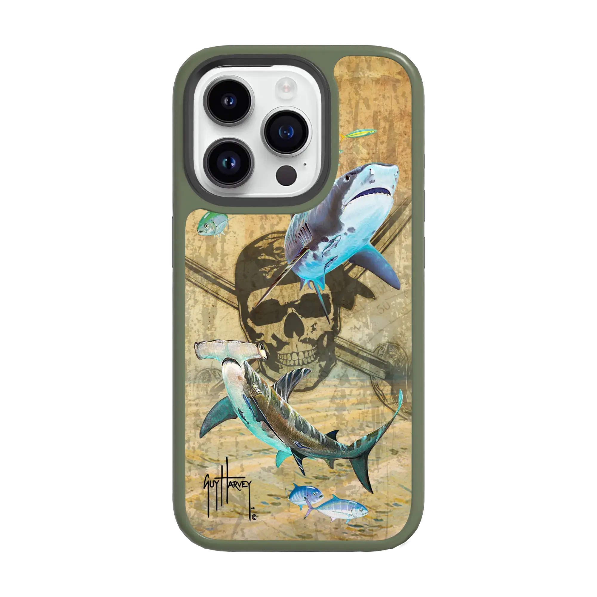 Guy Harvey Fortitude Series for Apple iPhone 15 Pro Max - Pirates and Sharks