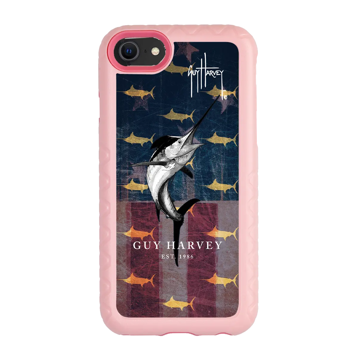 Guy Harvey Fortitude Series for Apple iPhone SE (2020) /6/7/8 - American Marlin - Custom Case - PinkMagnolia - cellhelmet